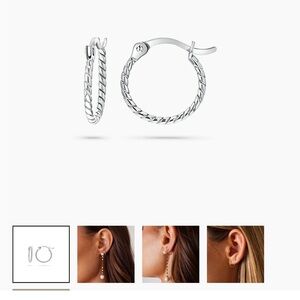 Baby Gold Dainty Twist 14K White Gold Earrings